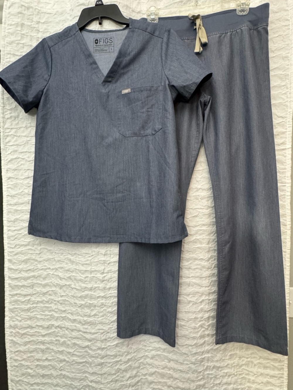 Figs Scrub Set, Size Small, Color: Heather Indigo